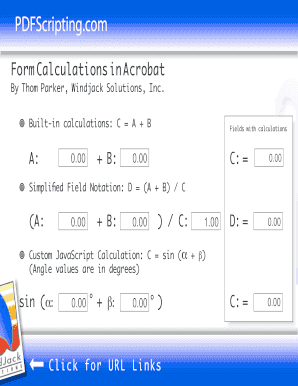 Fillable Online Form Calculations in Acrobat Forms. JavaScript Demo Fax ...