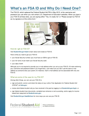 Fillable Online studentaid ed What's an FSA ID and Why Do I Need One ...