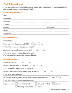 Health and Wellbeing Grant Application Form