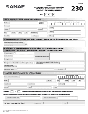 Romanian Tax Form 230
