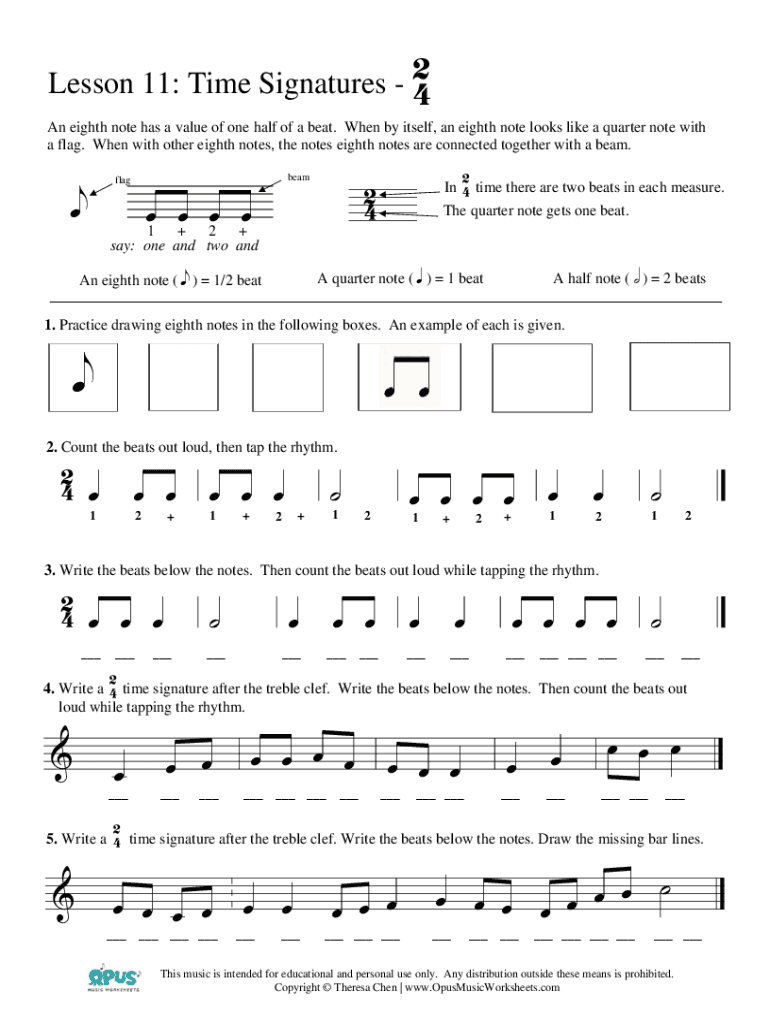 Fillable Online Lesson 11 Time Signature 24.mus Fax Email Print pdfFiller