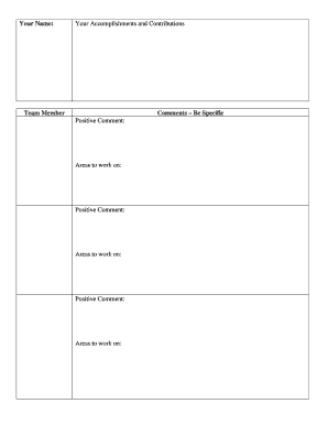 Employee Performance Review Form