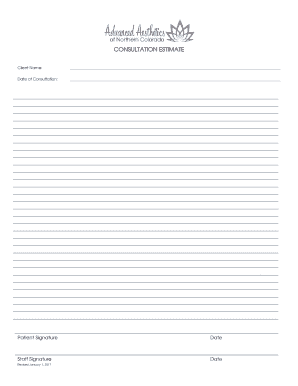 Consultation Estimate Form