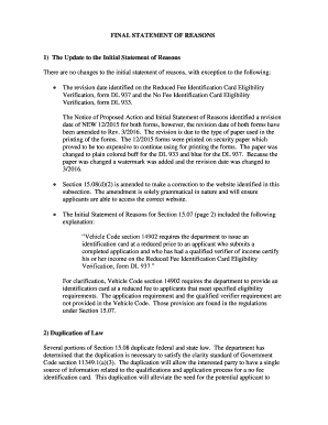 Fillable Online dmv ca Final Statement of Reasons (PDF) - dmv ca Fax ...