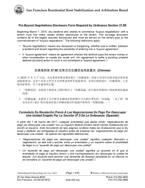 San Francisco Pre-Buyout Negotiations Disclosure Form