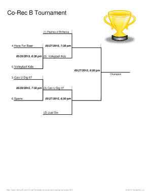 Single Elimination Tournament Bracket Template - tempe