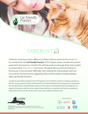 Cat Friendly Practice Application Form