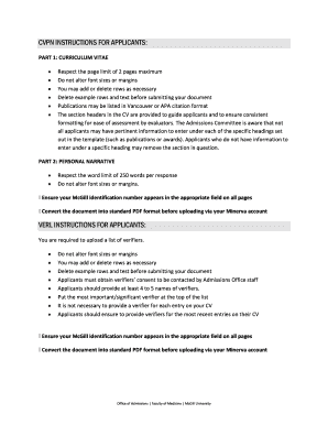 McGill University CVPN Application Form