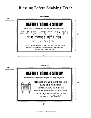 Fillable Online Blessing Before Studying Torah Fax Email Print - pdfFiller