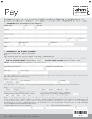 Australian Health Insurance Payment and Benefit Form