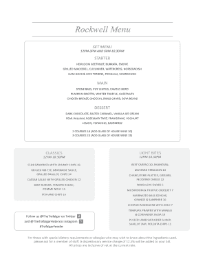 Fillable Online Rockwell Menu Fax Email Print - pdfFiller