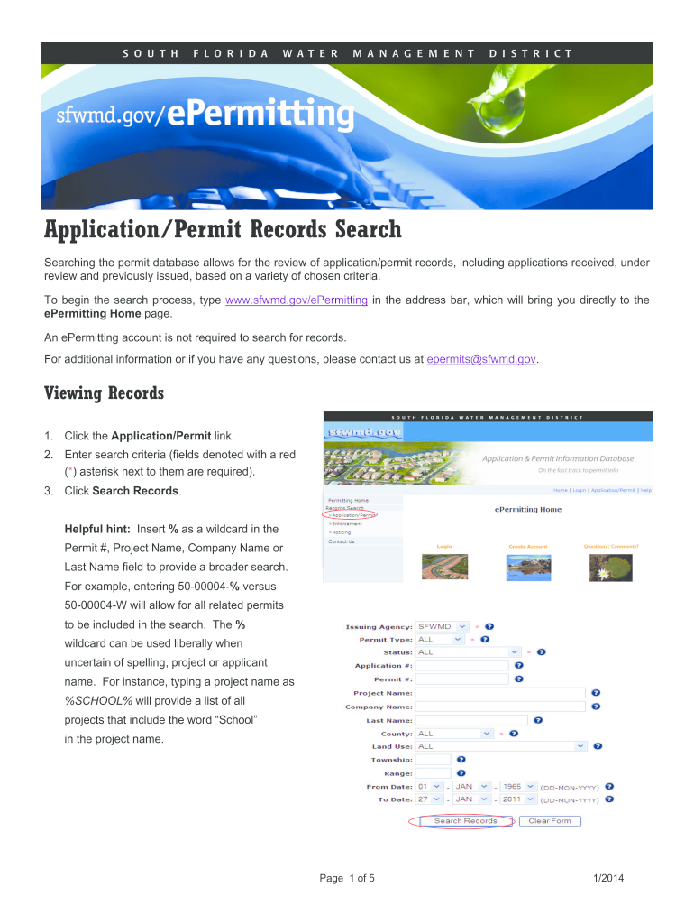 sfwmd permit search map Preview on Page 1.