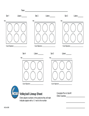 Ncaa Volleyball Sheet - Online, Printable, Fillable, Blank | pdfFiller