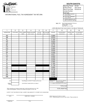 South Dakota IFTA Tax Return