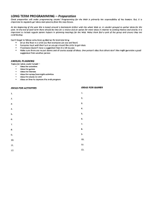 Joey Scout Mob Long Term Program Template