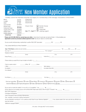 Chicago Association of REALTORS New Member Application