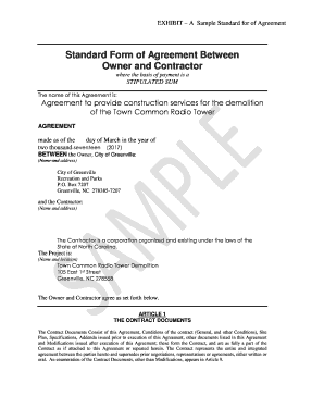 Standard Form of Agreement for Construction Services