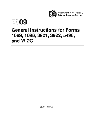 IRS General Instructions for Forms 1099, 1098, 3921, 3922, 5498, and W-2G