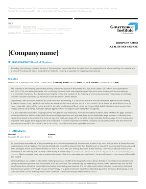 Board Meeting Minutes Template