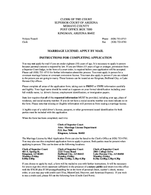 Arizona Marriage License Application