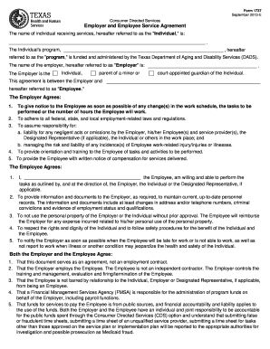 Texas Employer and Employee Service Agreement