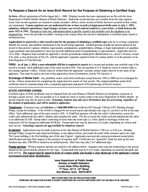Iowa Birth Record Search Application