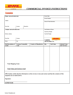 Commercial Invoice Instructions