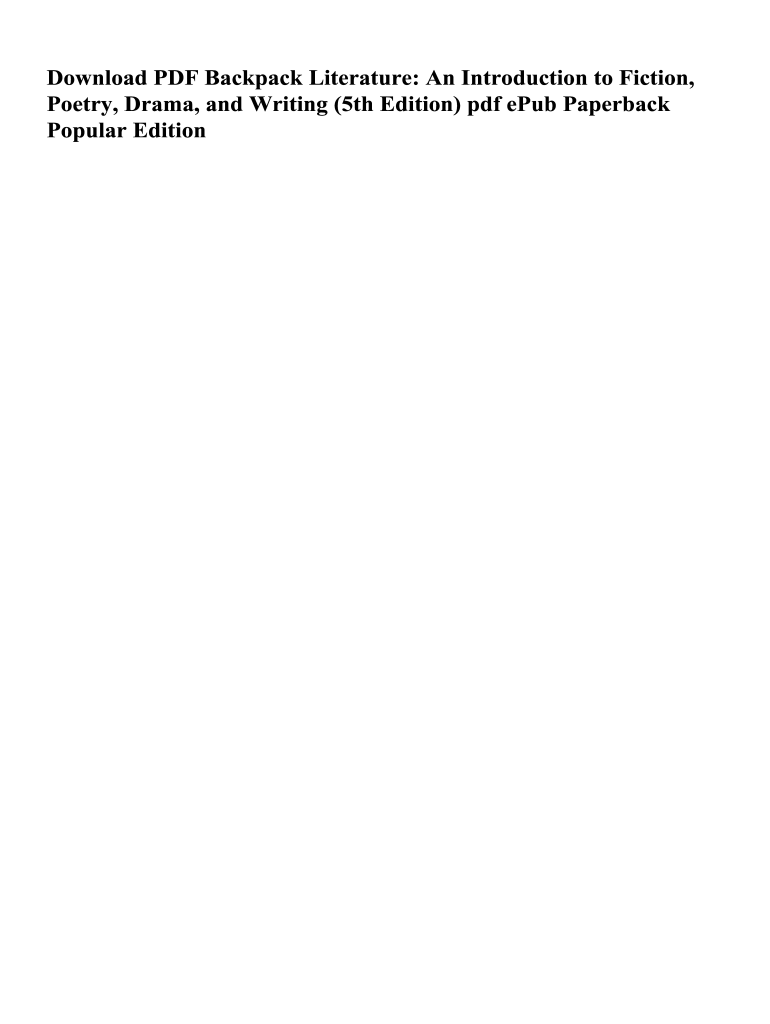 backpack literature 6th edition pdf Preview on Page 1