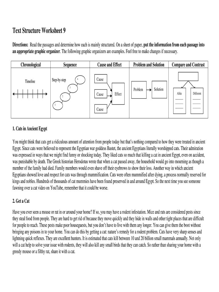 Text Structure Worksheet 9 Fill Online Printable Fillable Blank