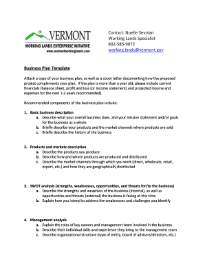 Business Plan Template