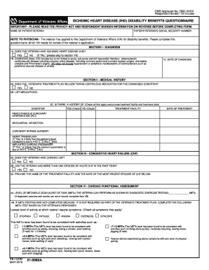 Ischemic Heart Disease Disability Benefits Questionnaire
