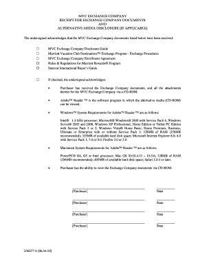 MVC Exchange Company Receipt for Documents