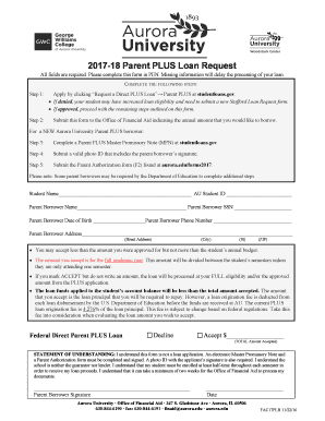 Parent PLUS Loan Request Form