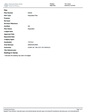 Deposited Plan Form
