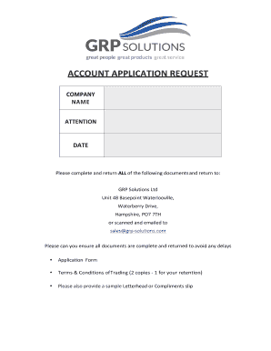 Account Application Request