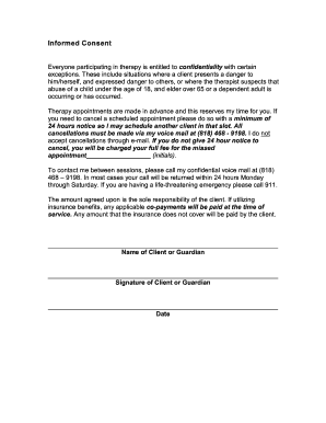 Informed Consent for Therapy