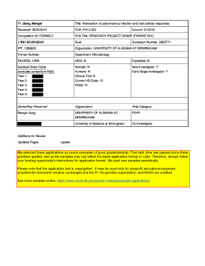 Research Project Grant Application