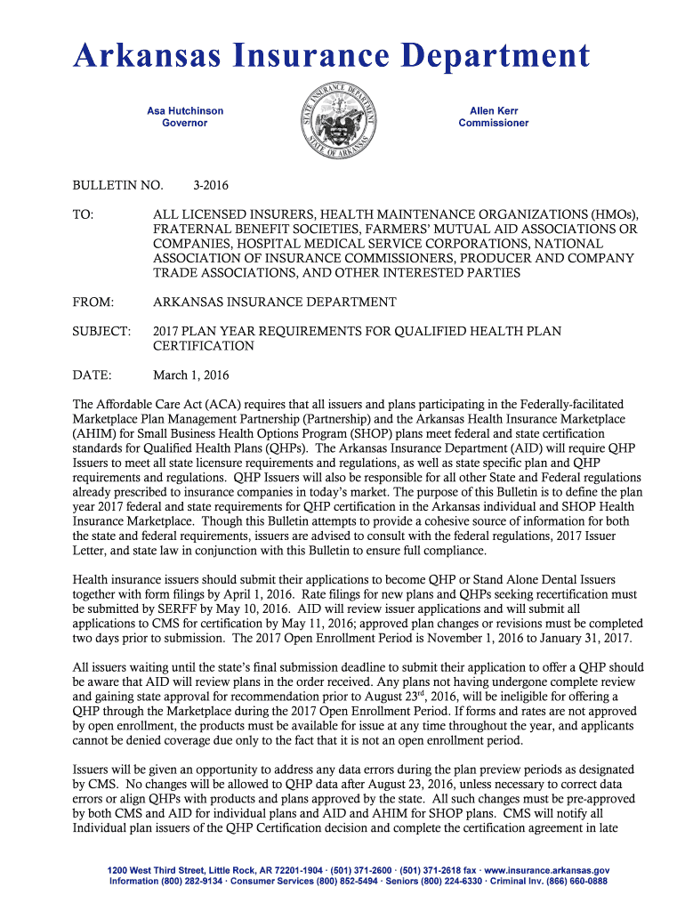 Fillable Online insurance arkansas Fillable Arkansas Insurance