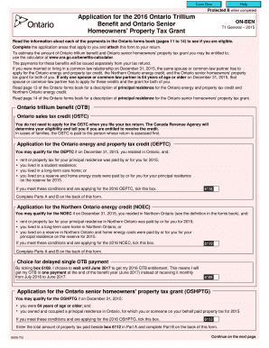 Ontario Trillium Benefit Application Form