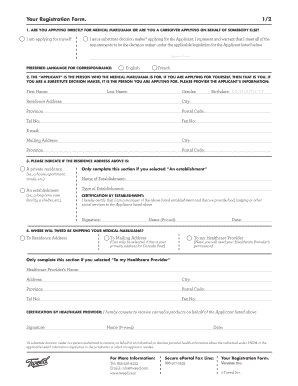 Medical Marijuana Registration Form