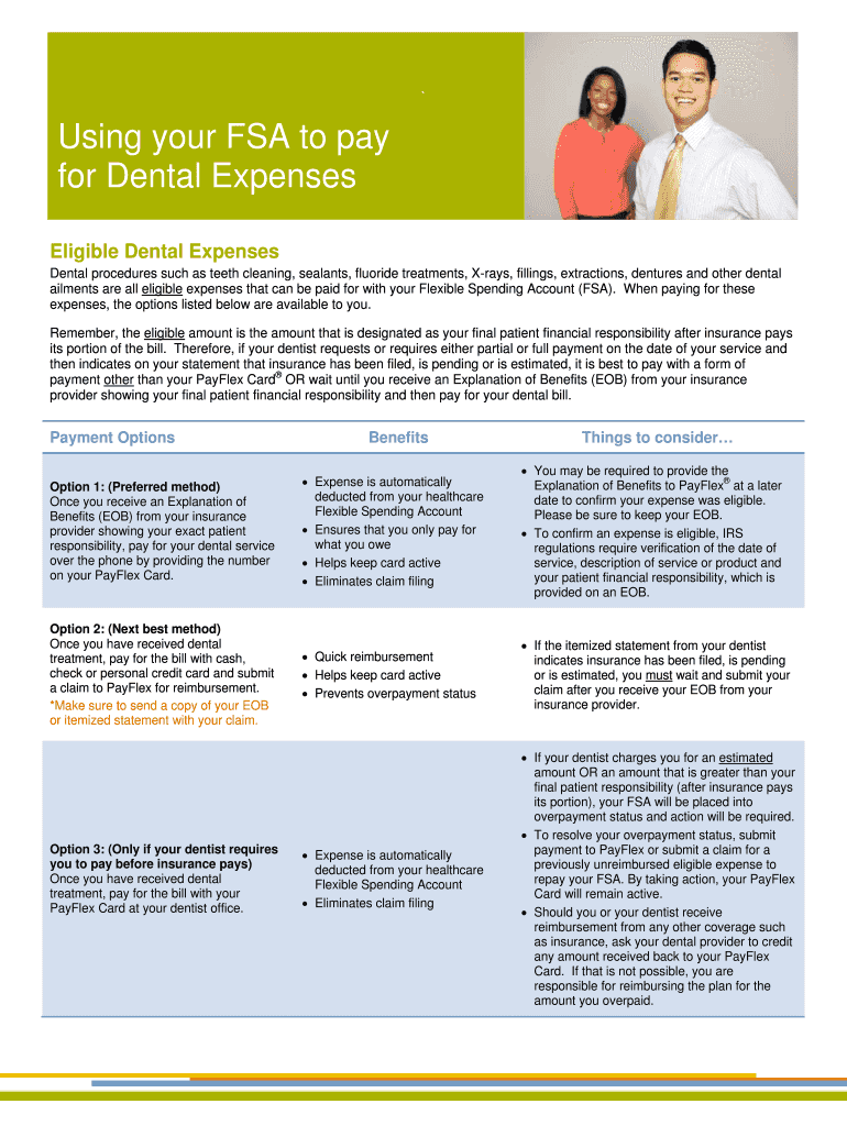 Fillable Online yumaaz Using an FSA for Dental Expenses yumaaz Fax