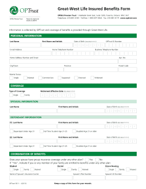 OPTrust Insured Benefits Form