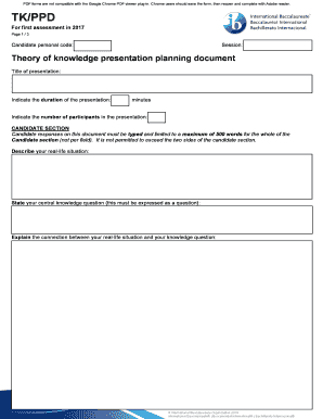 Theory of Knowledge Presentation Planning Document