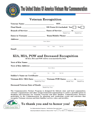 Vietnam Veteran Recognition Application