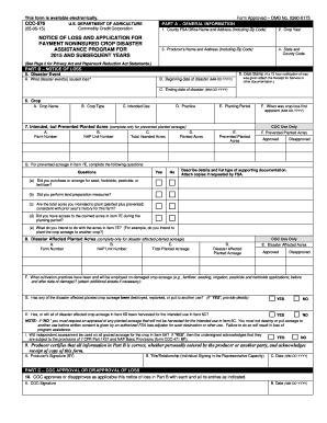 Notice of Loss and Application for Payment Noninsured Crop Disaster Assistance Program
