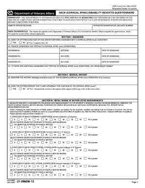 Neck Disability Benefits Questionnaire