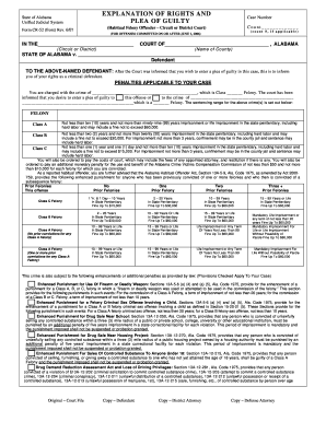 Alabama Plea of Guilty Form