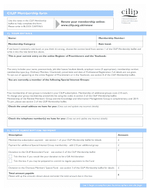 CILIP Membership Renewal Form