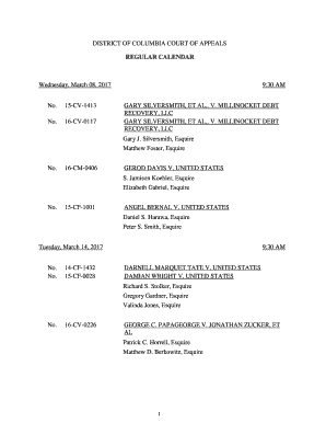 March 2017 Regular Calendar - dccourts