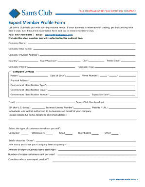 Export Member Profile Form